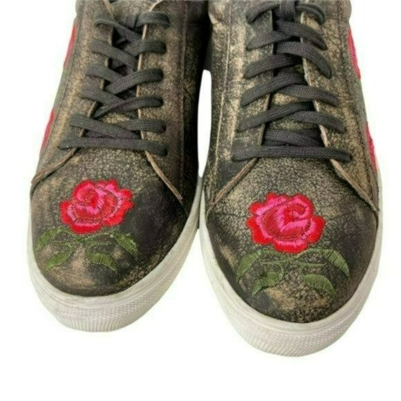 Roper Brown Madeline Embroidered Floral Western Country Boho Sneakers Size 10 - Picture 9 of 14